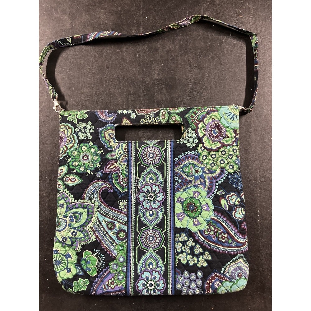 Vera Bradley Blue Rhapsody Holiday Tote Detachable Strap Purse Handbag Floral